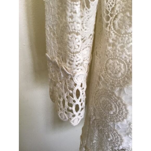 Solitaire Swim Cover Up Lace Cream Beige Lace Cover Up Size M - Picture 5 of 16